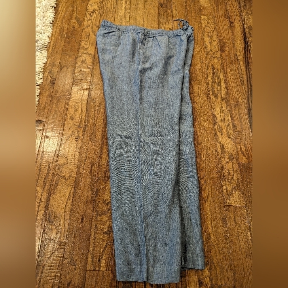 Charter club Luxury blue linen Drawstring-Waist Pants Size XL fit 1x - Picture 7 of 13